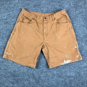 Big Smith Men’s W36 Brown Work Shorts Utility Carpenter Distressed Paint